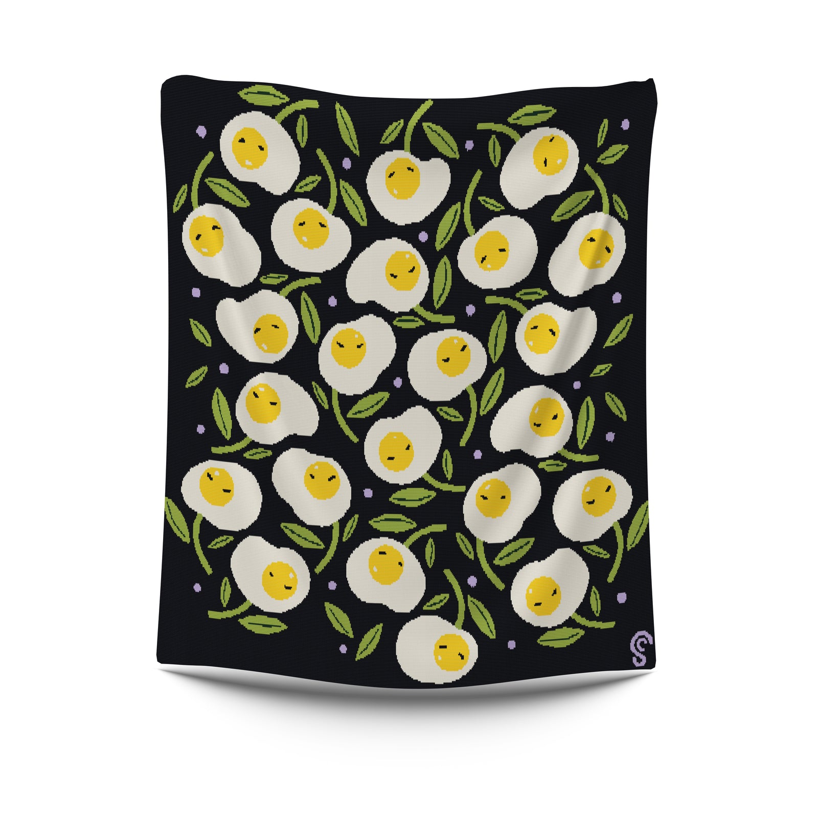 Sunnyside Night Cotton Knit Blanket