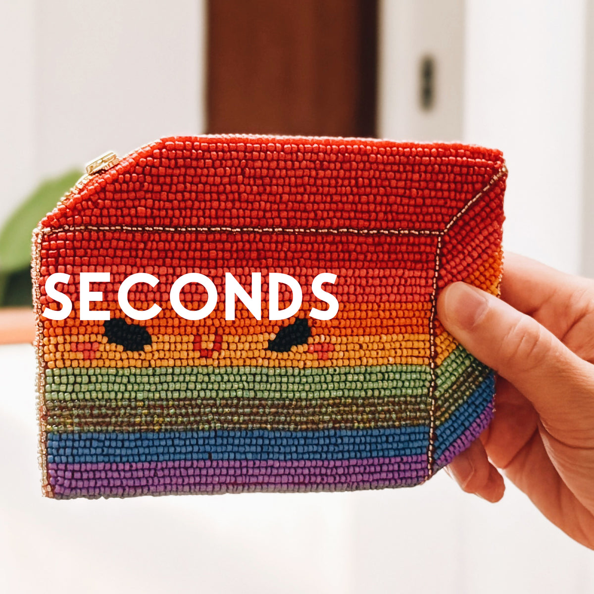 Rainbow Kueh Beaded Card Purse SECONDS