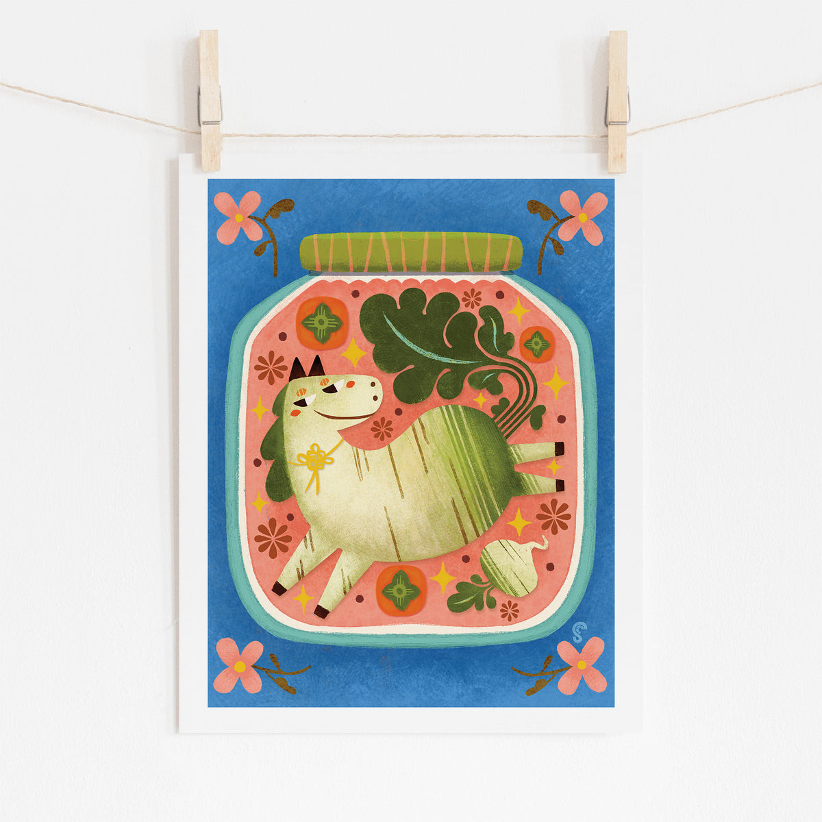 Horse 馬 Radish Pickle Art Print