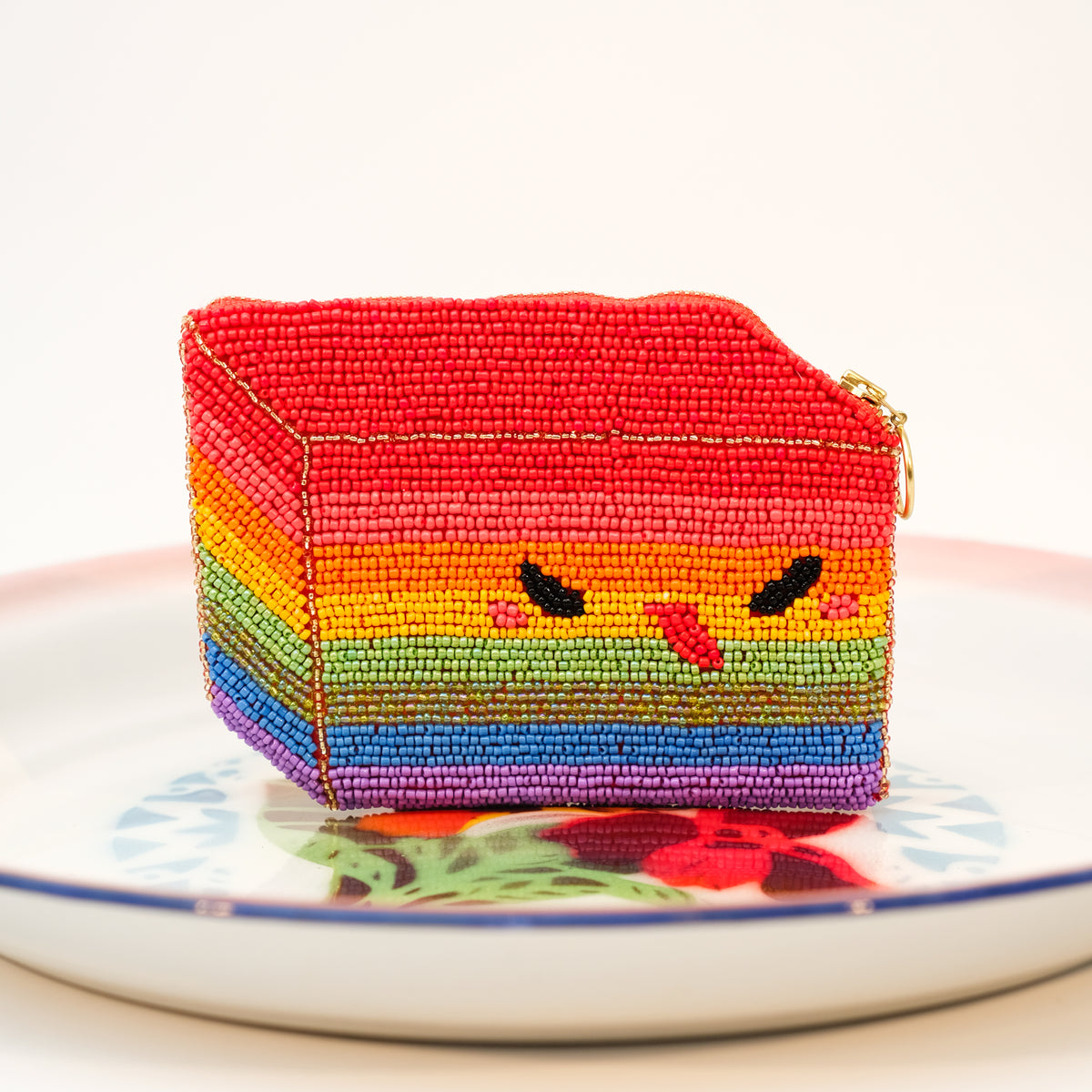 Rainbow Kueh Beaded Card Purse