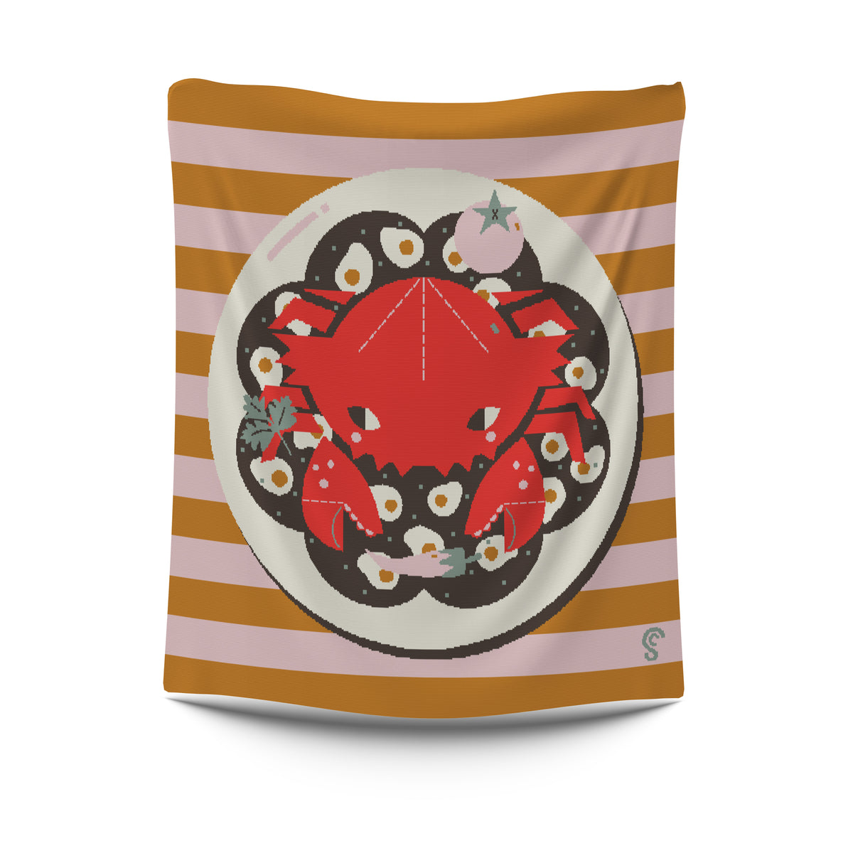 Pepper Crab Merino Wool Knit Blanket