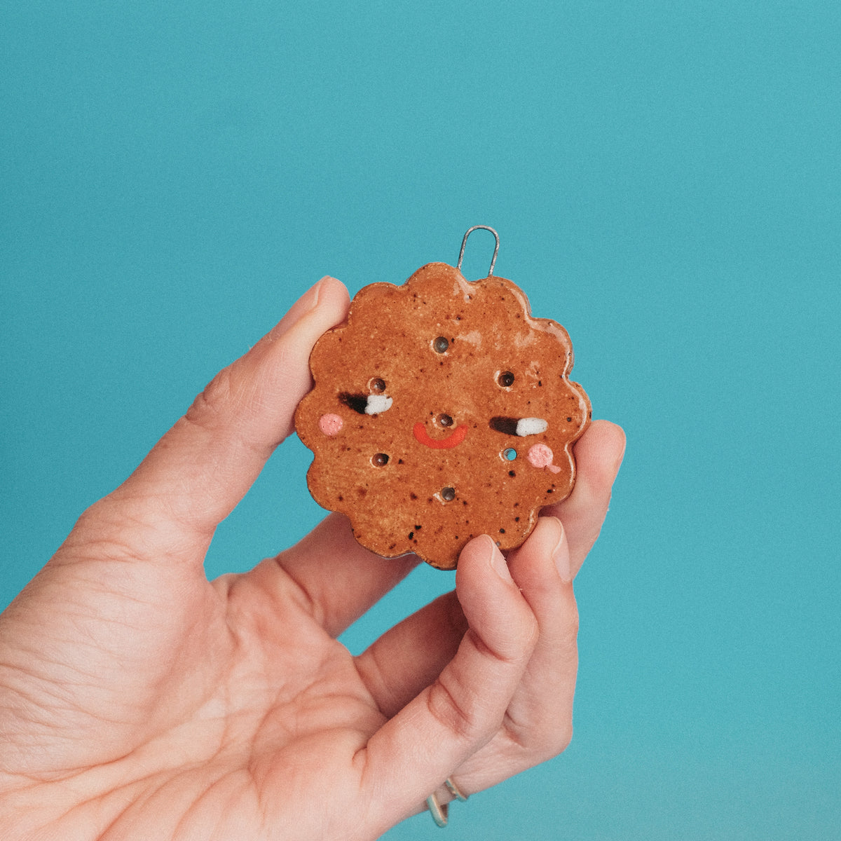 Biscuit Circle Ceramic Ornament