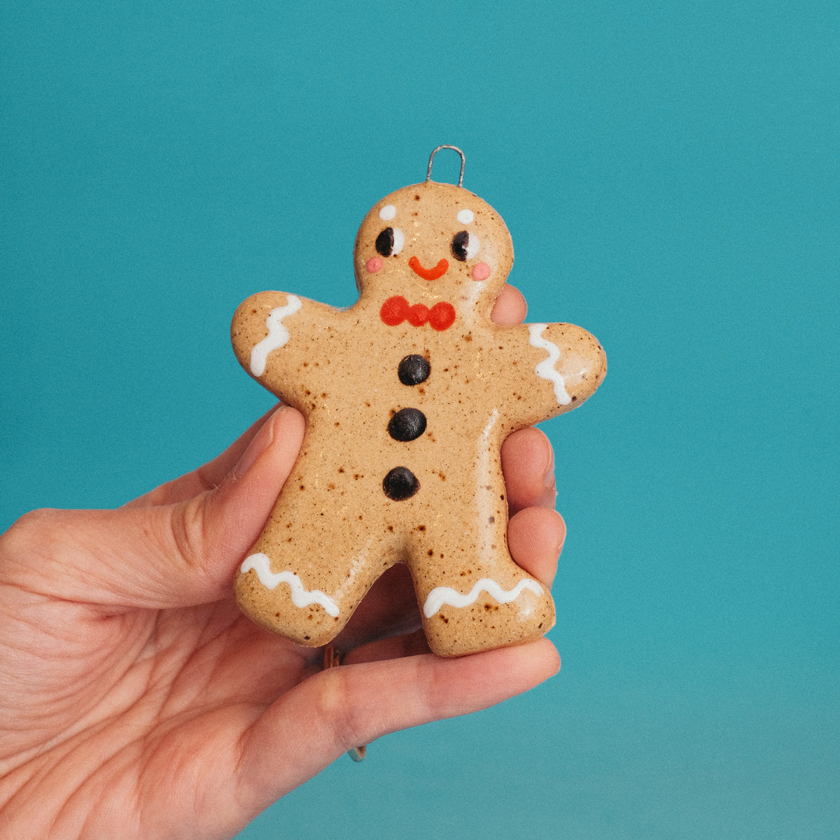 Gingerbread Man Ceramic Ornament
