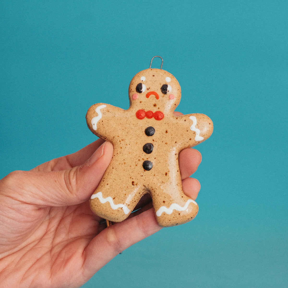 Gingerbread Man Ceramic Ornament
