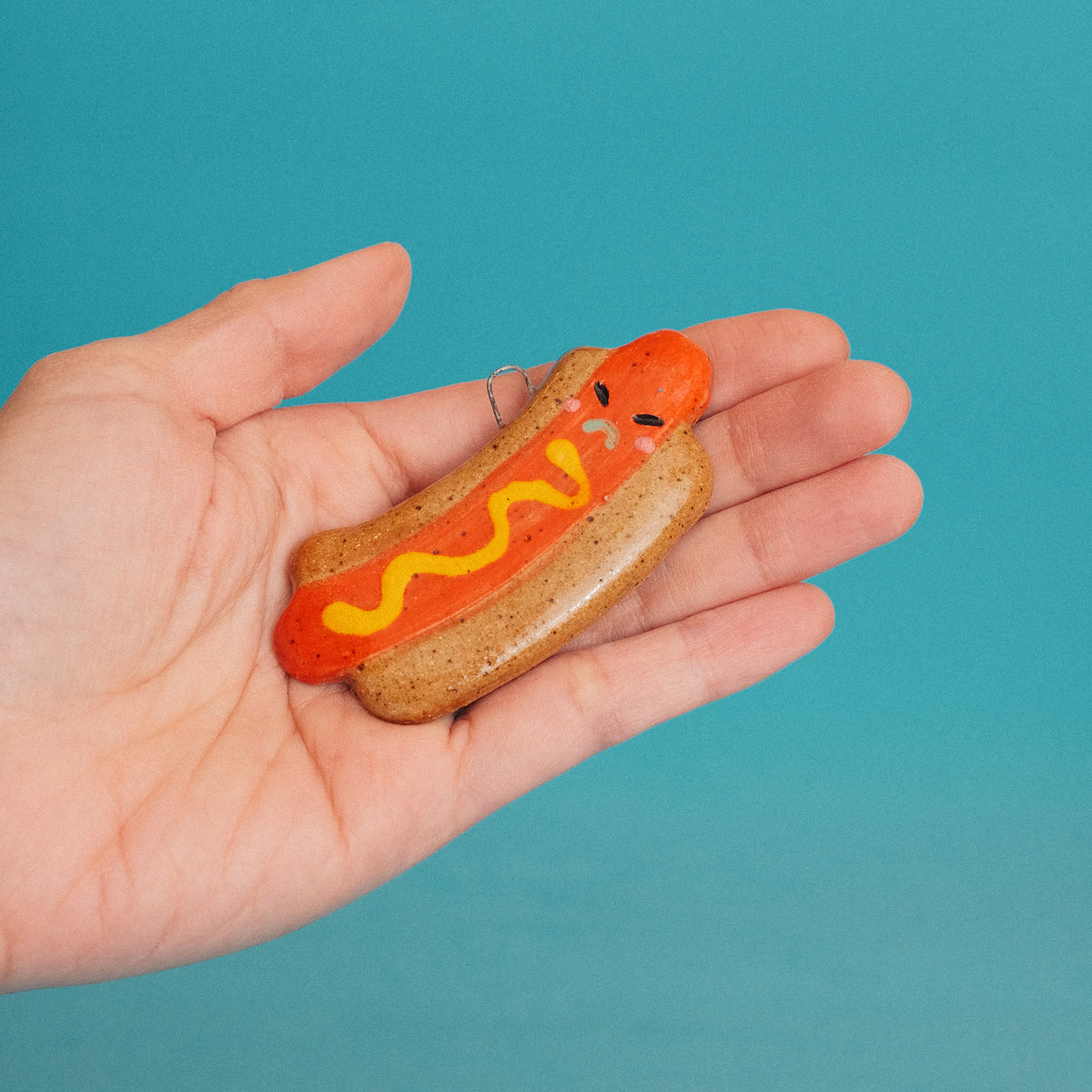 Hotdog Ceramic Ornament