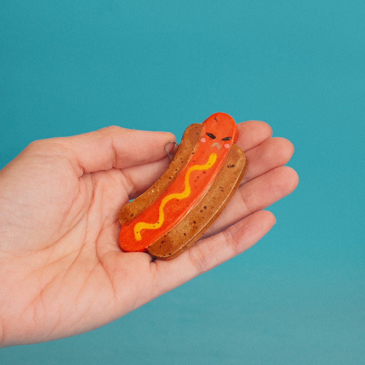 Hotdog Ceramic Ornament