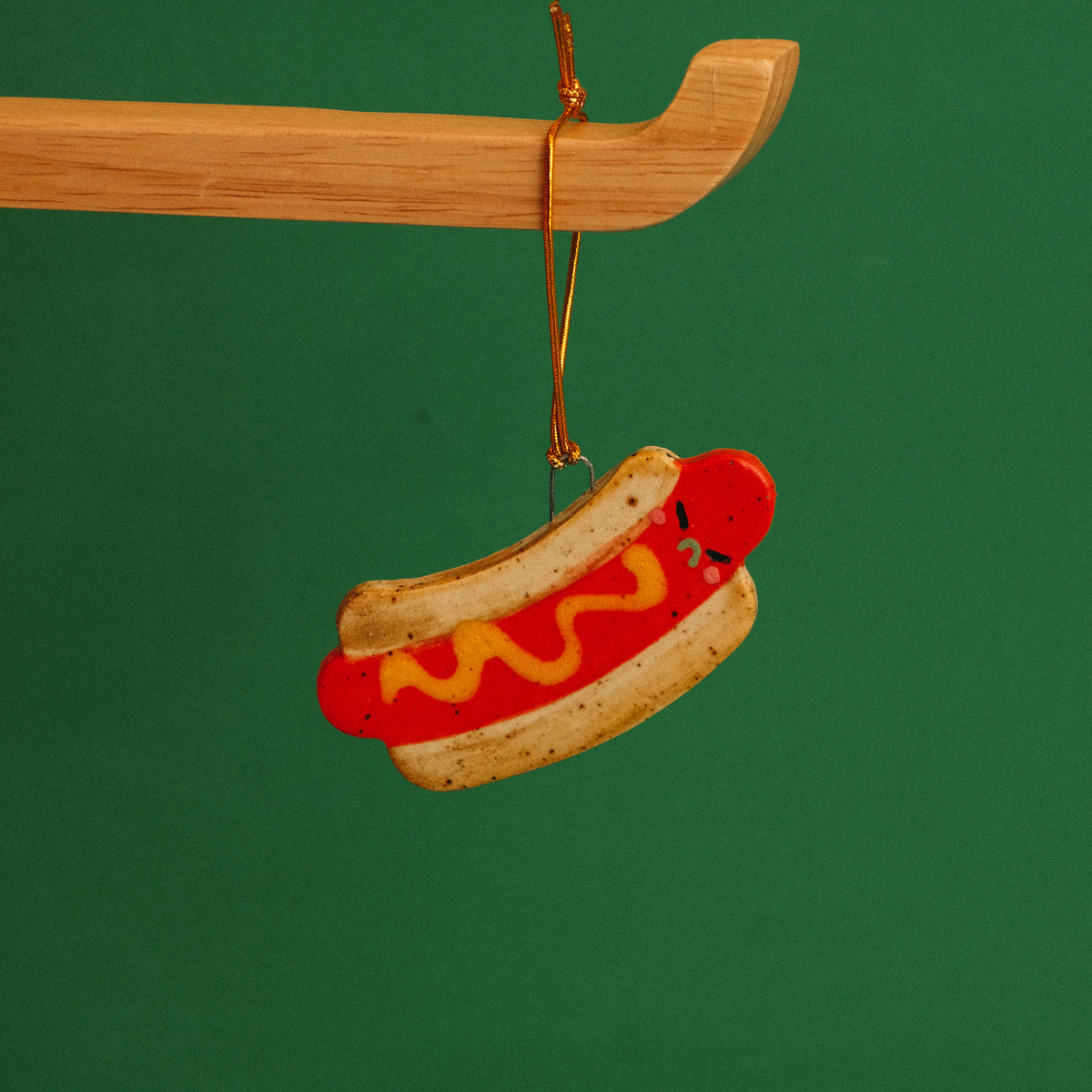 Hotdog Ceramic Ornament