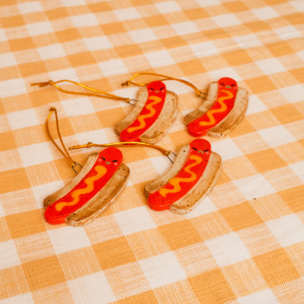 Hotdog Ceramic Ornament