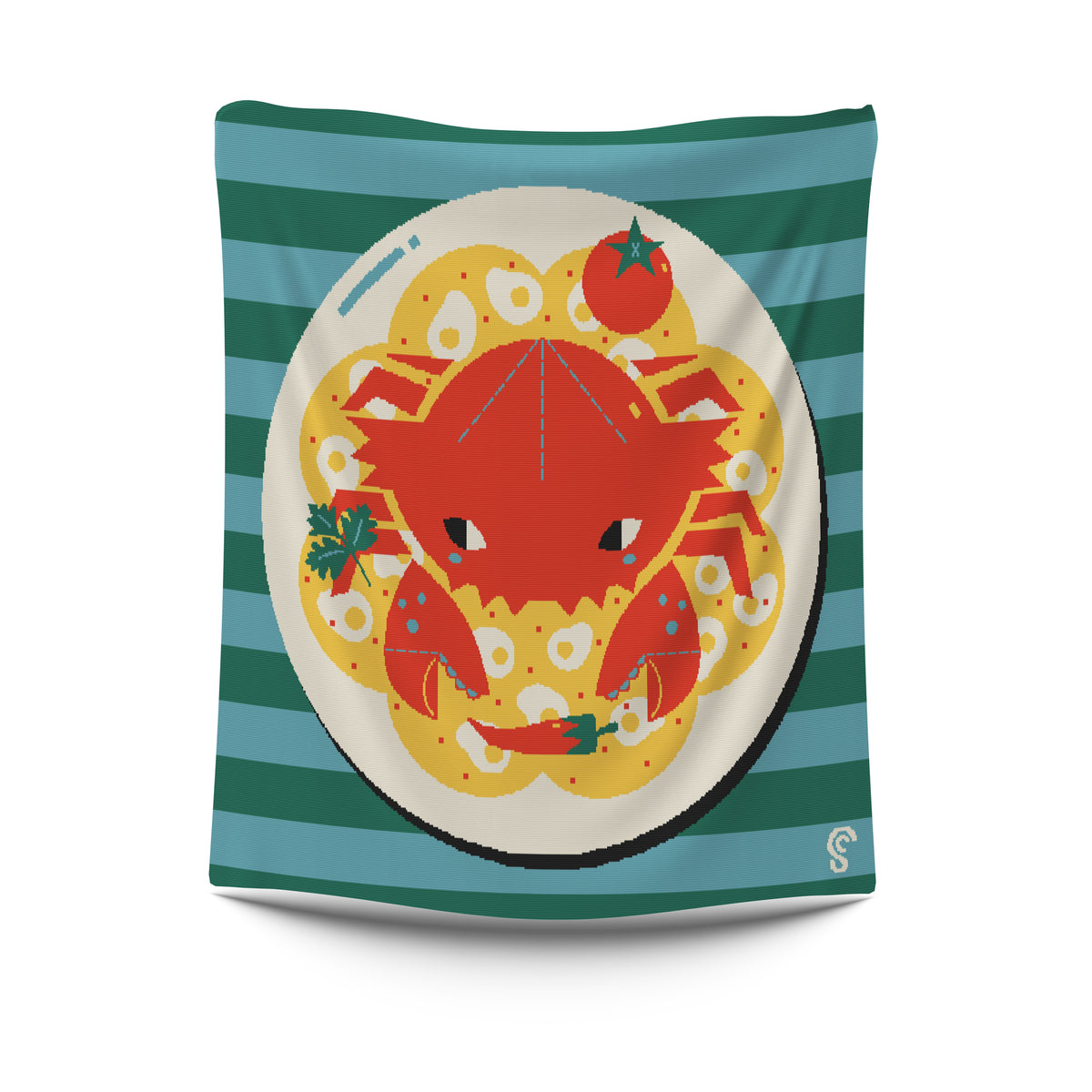 Chili Crab Cotton Knit Blanket