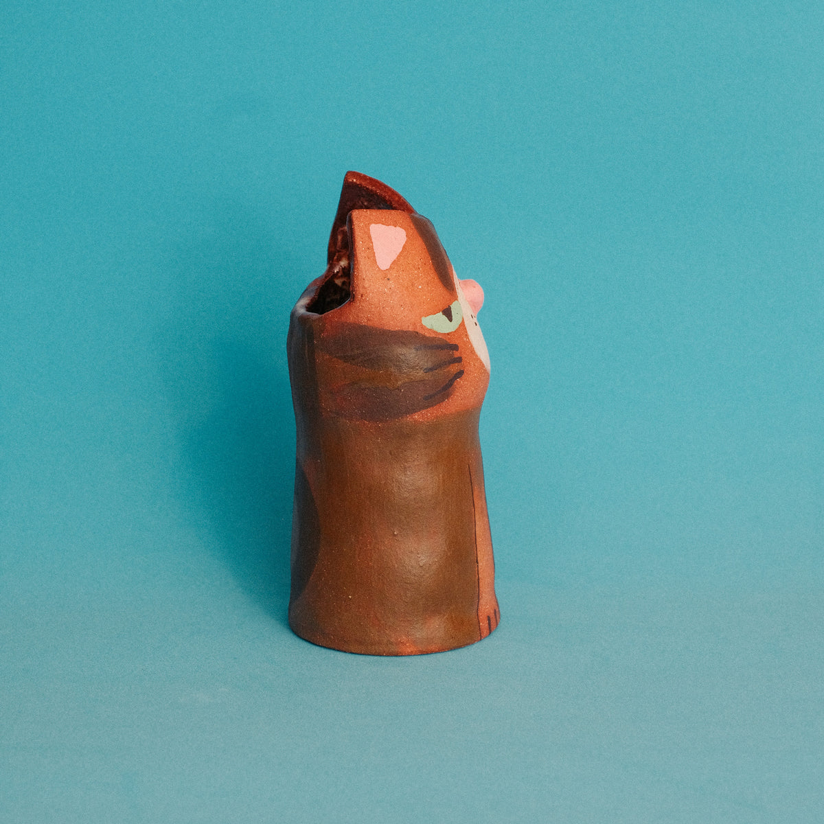 Cinnamon Tabby Cat Vase