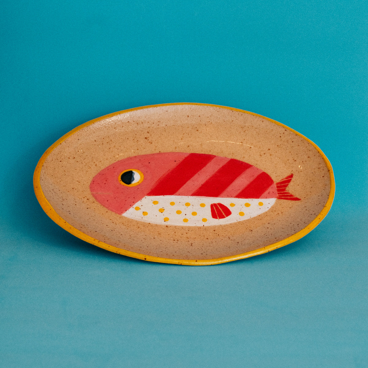 Pink Fish Oval Plate