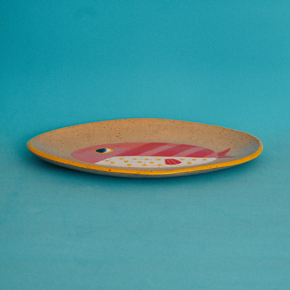 Pink Fish Oval Plate