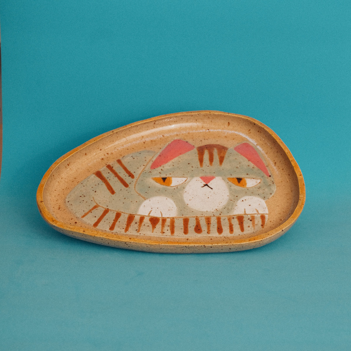 Mint Tabby Pebble Coupe Plate