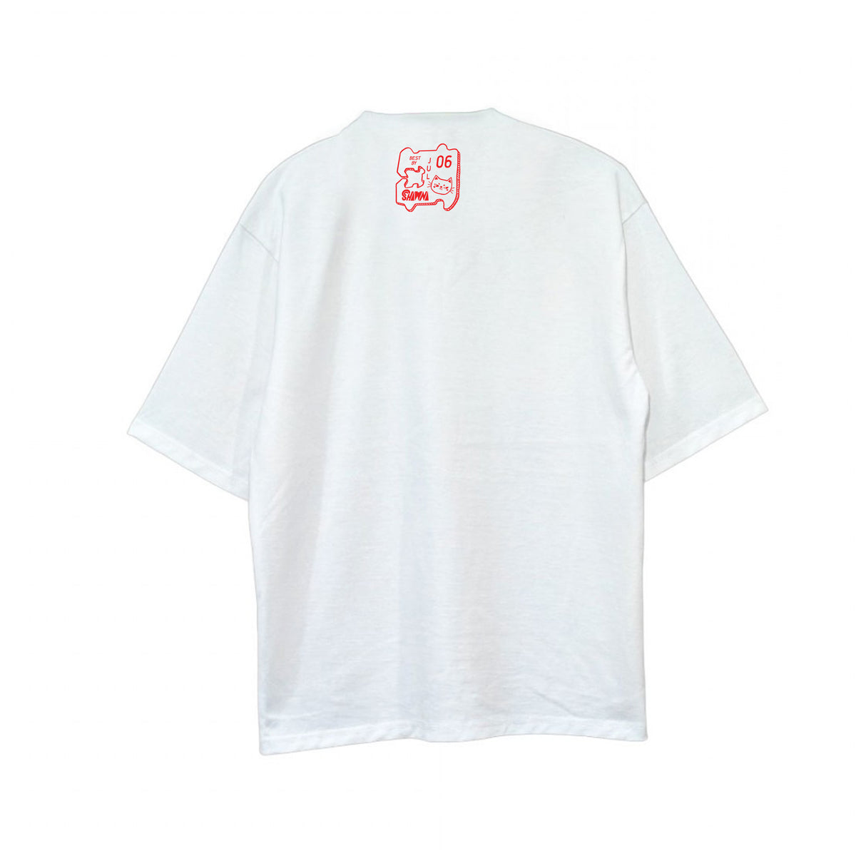 Purrdenia Oversized White Cotton Tee