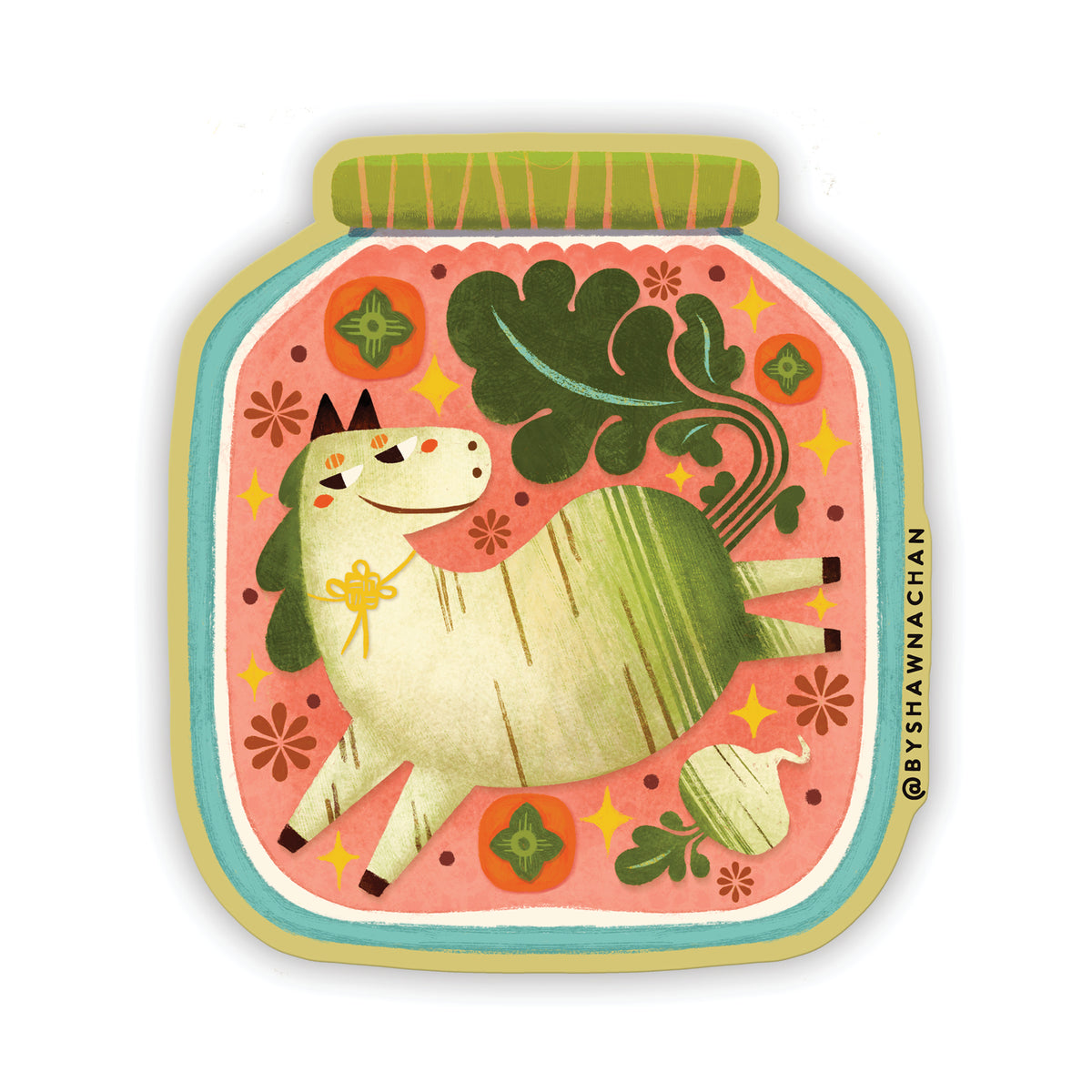 Horse 馬  Radish Pickle Sticker