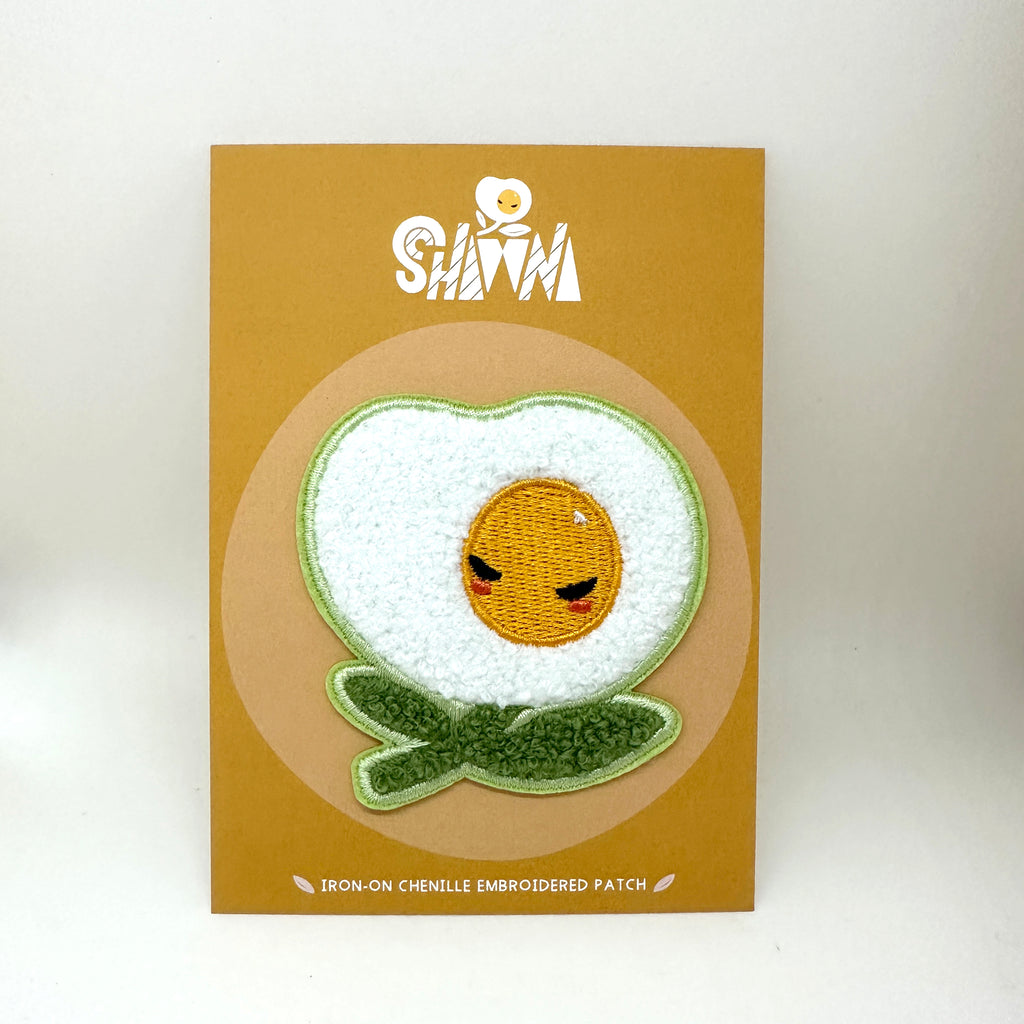 Fried Egg Flower, Embroidered Patch