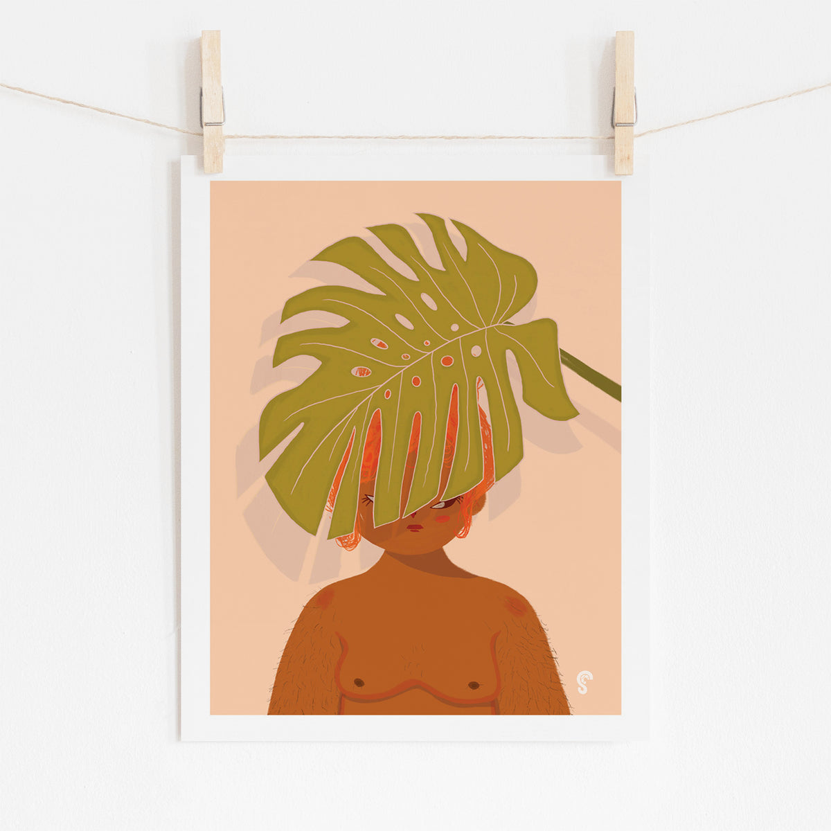 Monstera Over People Art Print