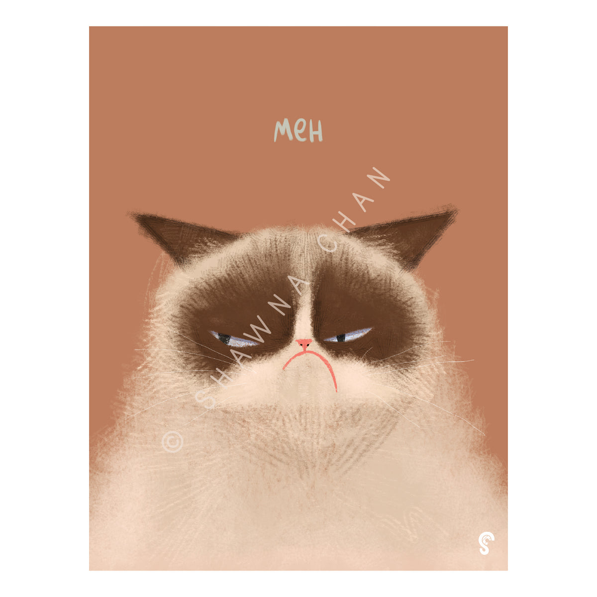 Meh Grumpy Cat Art Print