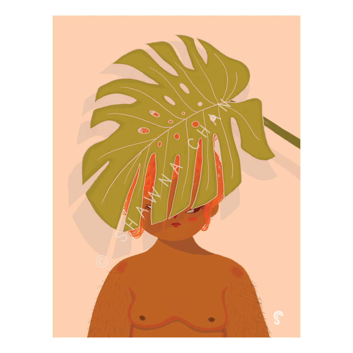 Monstera Over People Art Print