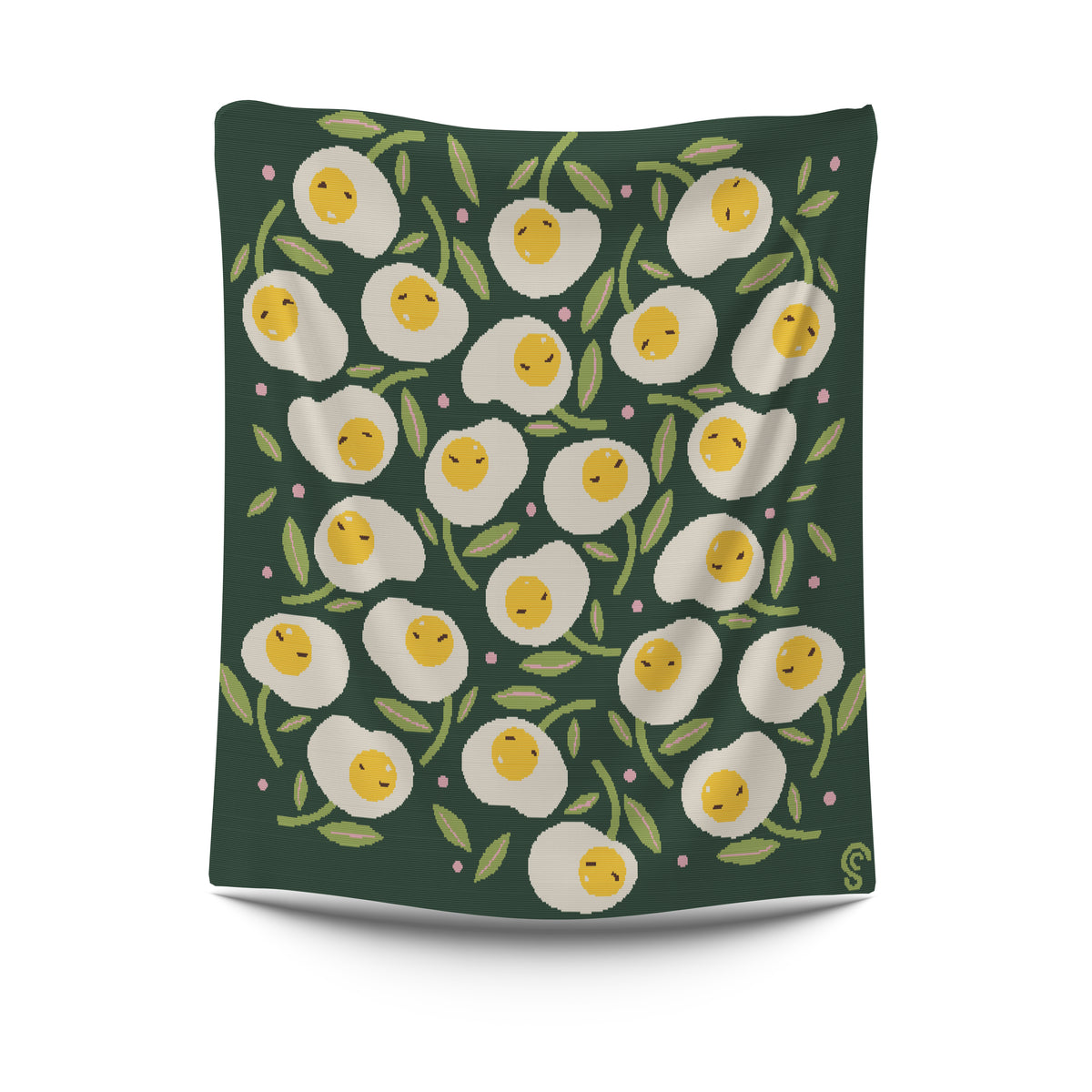 Sunnyside Grass Cotton Knit Blanket