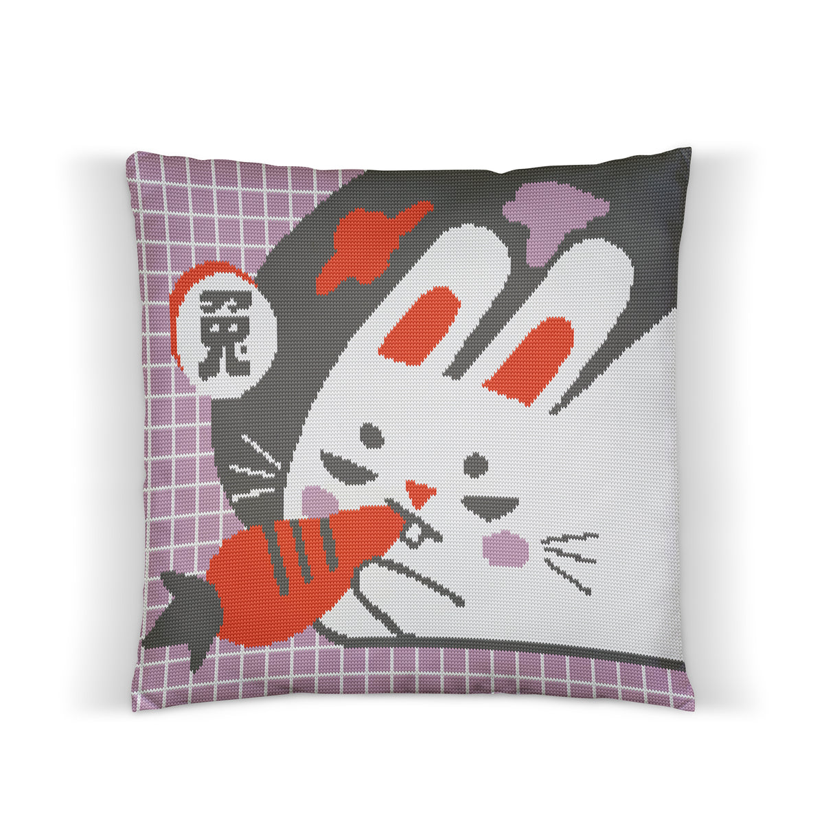 Rabbit 兔 Ube Organic Cotton Knit Pillowcase