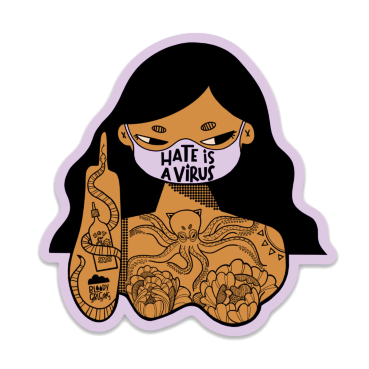 Hate Is A Virus Sticker