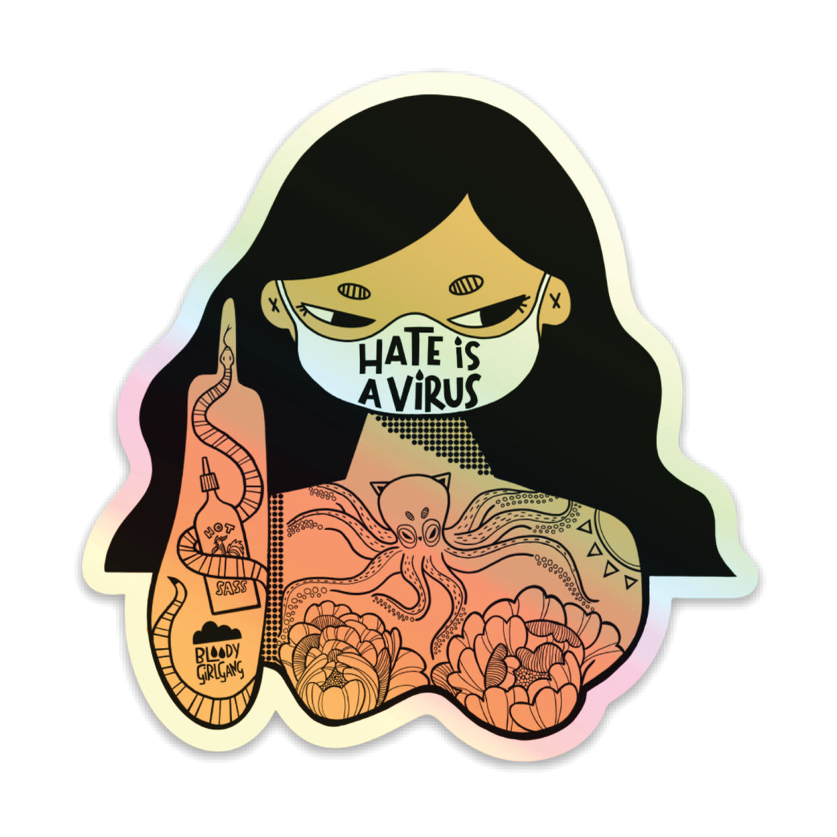 Hate Is A Virus Sticker